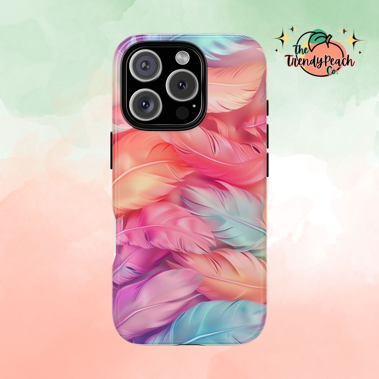 Rainbow Feather Dual Layer Phone Case