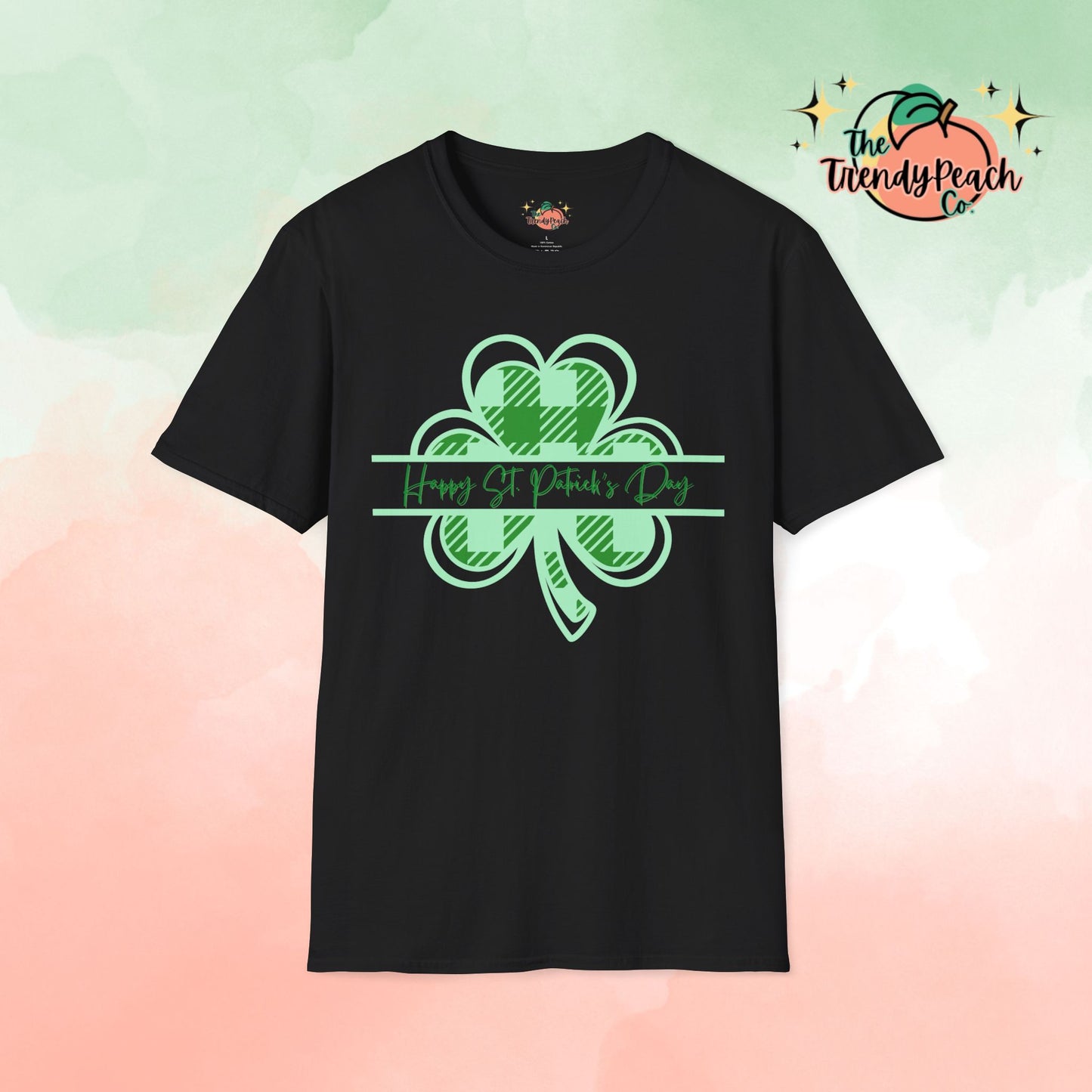 Happy St. Patrick's Day Plaid Shamrock Graphic Tee