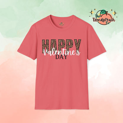 Leopard Happy Valentines Day Graphic Tee