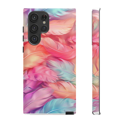 Rainbow Feather Dual Layer Phone Case