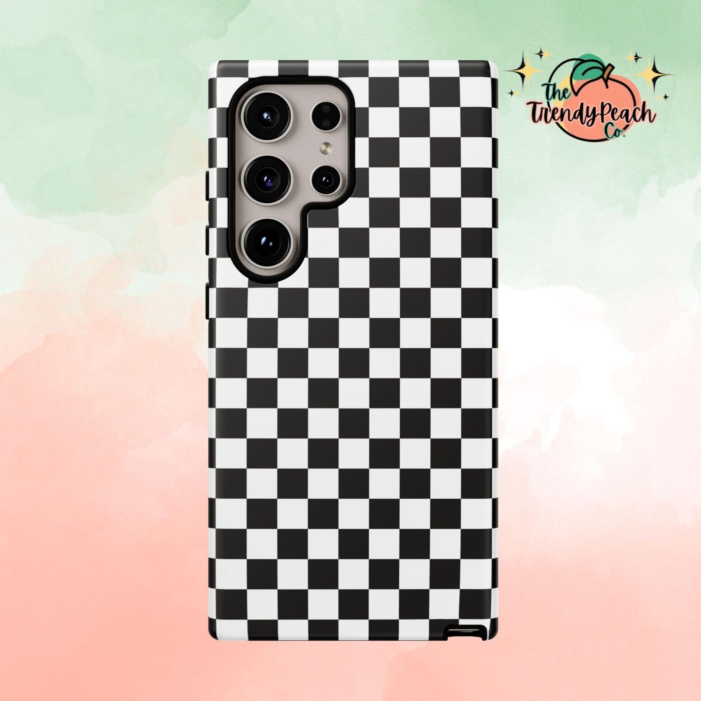 Black & White Checkered Dual Layer Phone Case