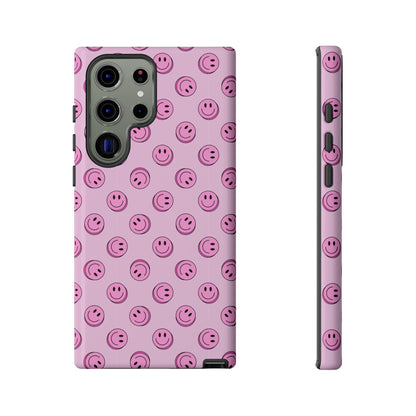 Pink Smiley Face Dual Layer Phone Case