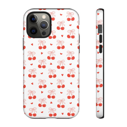 Cherry Bow & Hearts Dual Layer Phone Case