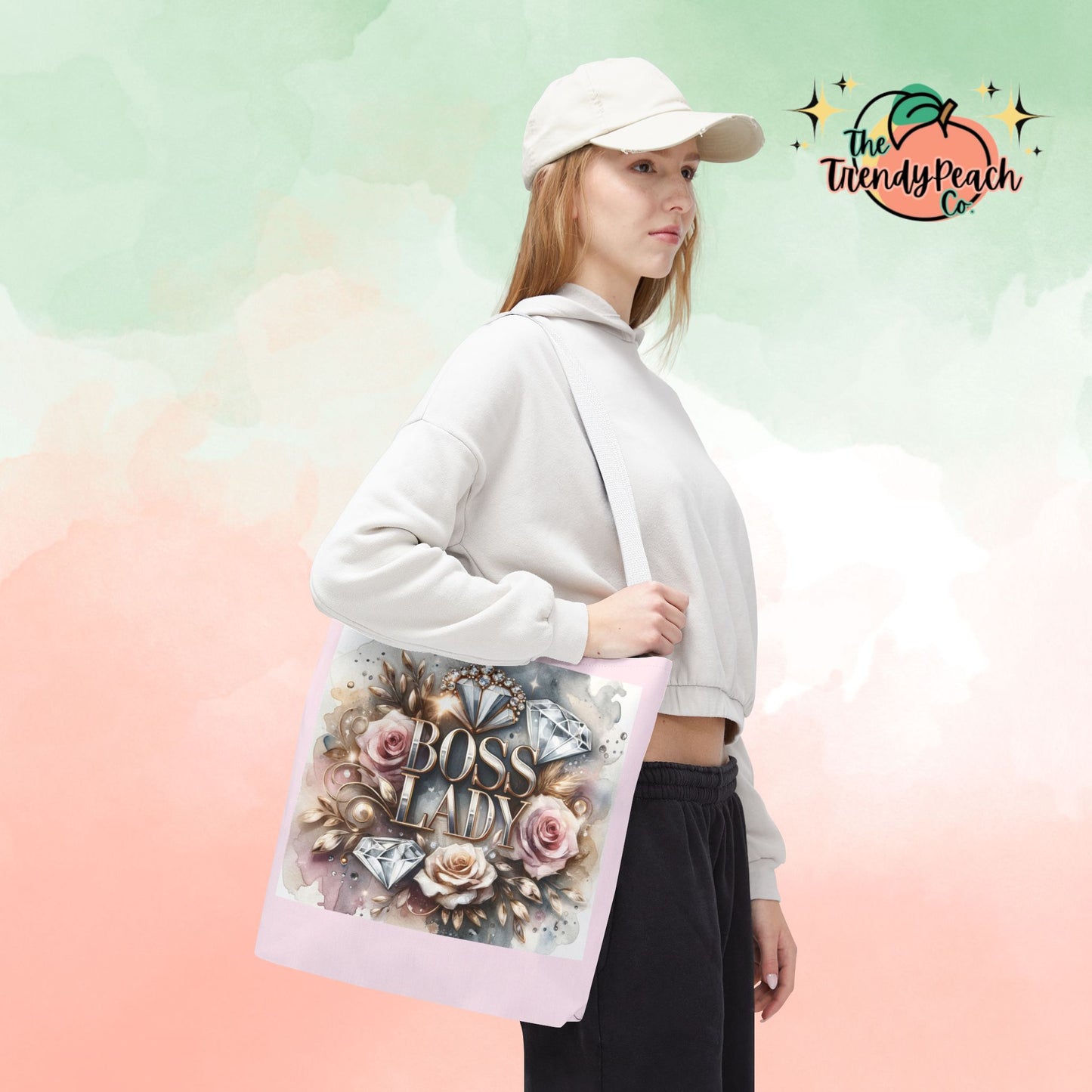 Boss Lady Diamond Floral Tote Bag