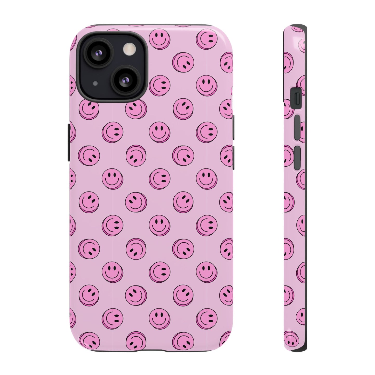 Pink Smiley Face Dual Layer Phone Case