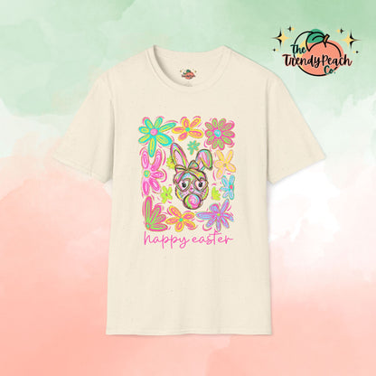 Retro Floral Trendy Bunny Easter Graphic Tee