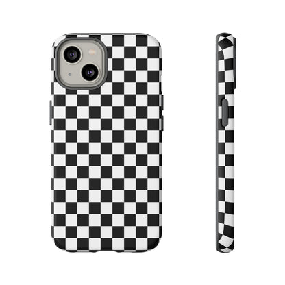 Black & White Checkered Dual Layer Phone Case