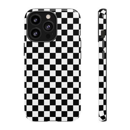 Black & White Checkered Dual Layer Phone Case