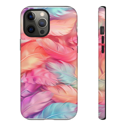 Rainbow Feather Dual Layer Phone Case