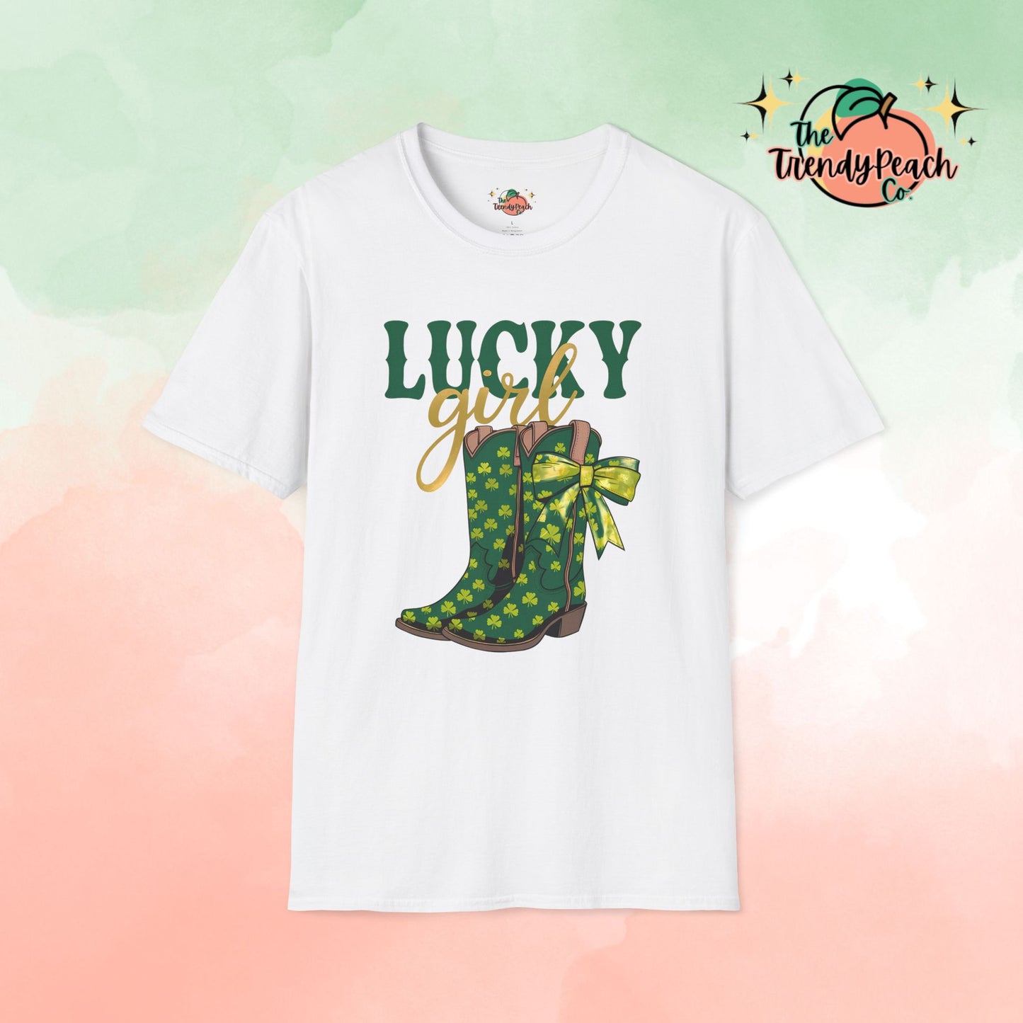 Lucky Girl Shamrock Boots St. Patrick's Day Graphic Tee