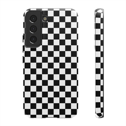 Black & White Checkered Dual Layer Phone Case