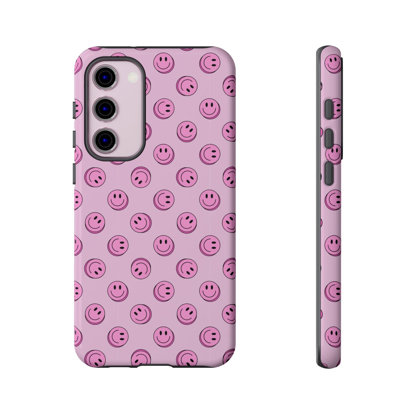 Pink Smiley Face Dual Layer Phone Case