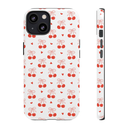 Cherry Bow & Hearts Dual Layer Phone Case