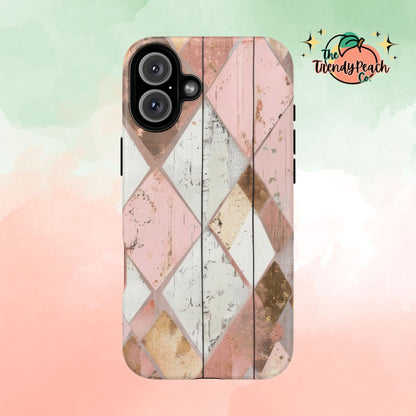 Rustic Gold And Pink Dual Layer Phone Case