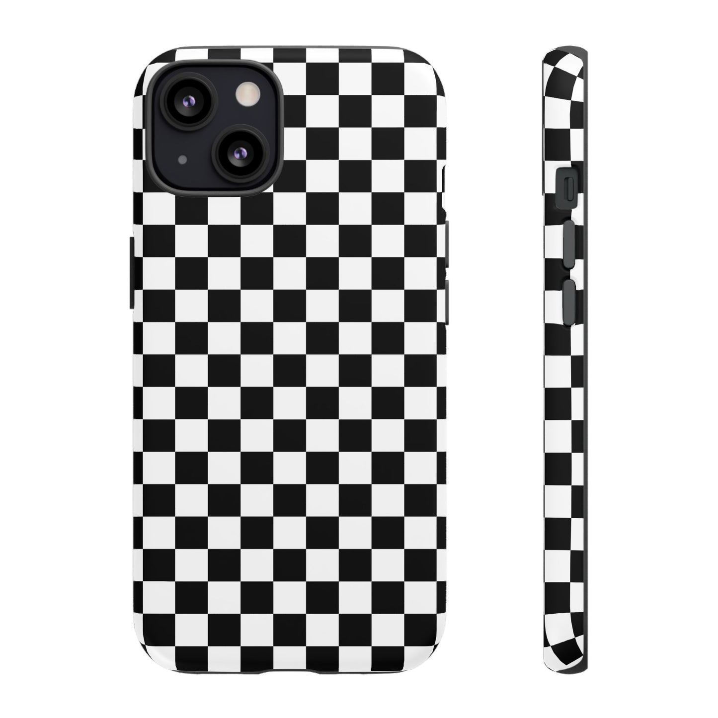 Black & White Checkered Dual Layer Phone Case