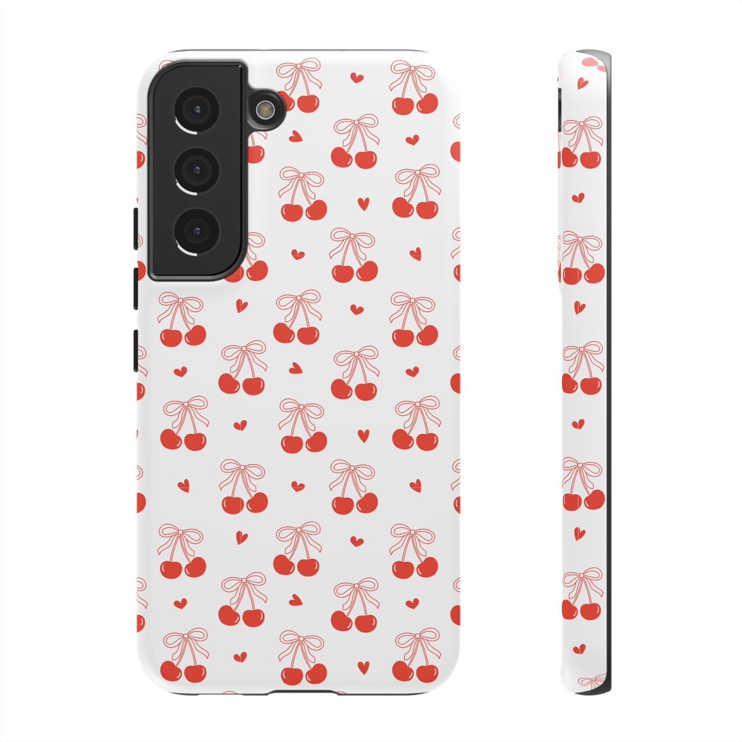 Cherry Bow & Hearts Dual Layer Phone Case