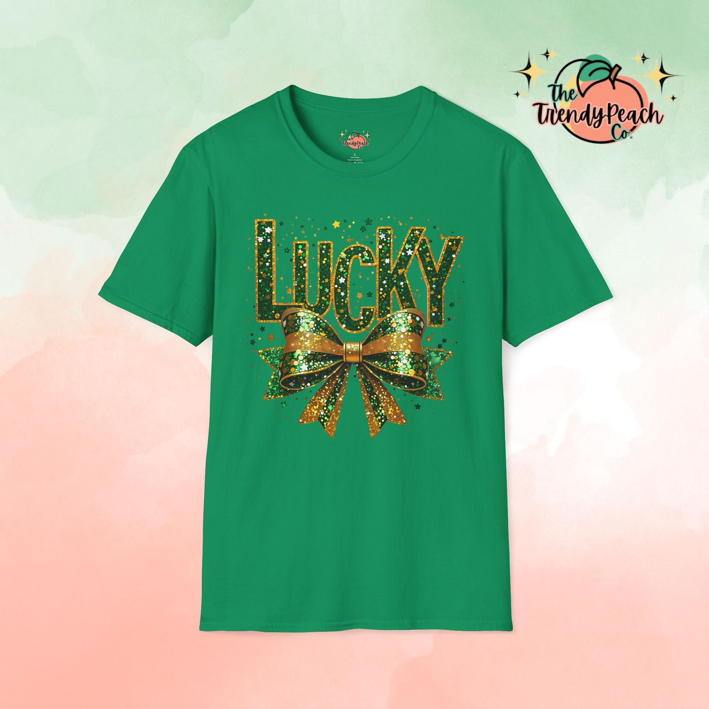 Lucky Glittery Bow St. Patrick's Day Graphic Tee