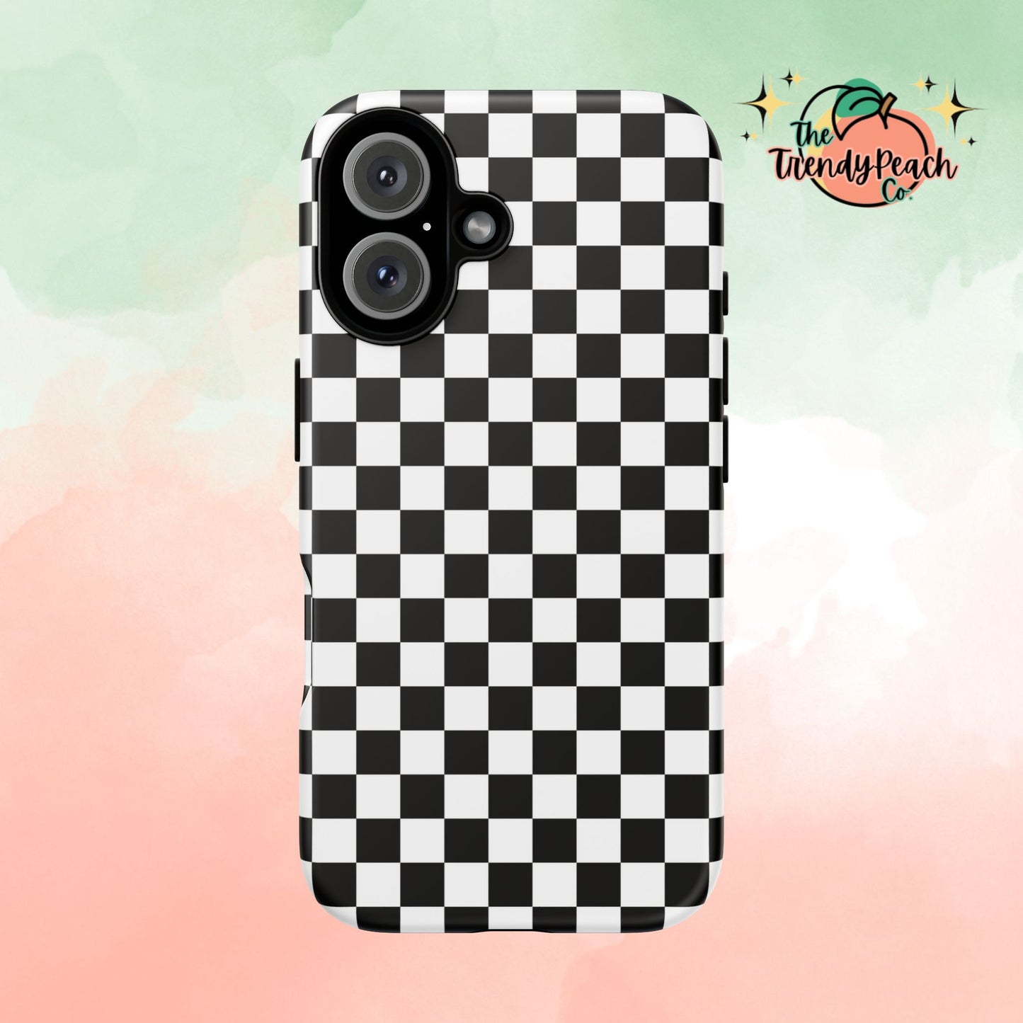 Black & White Checkered Dual Layer Phone Case