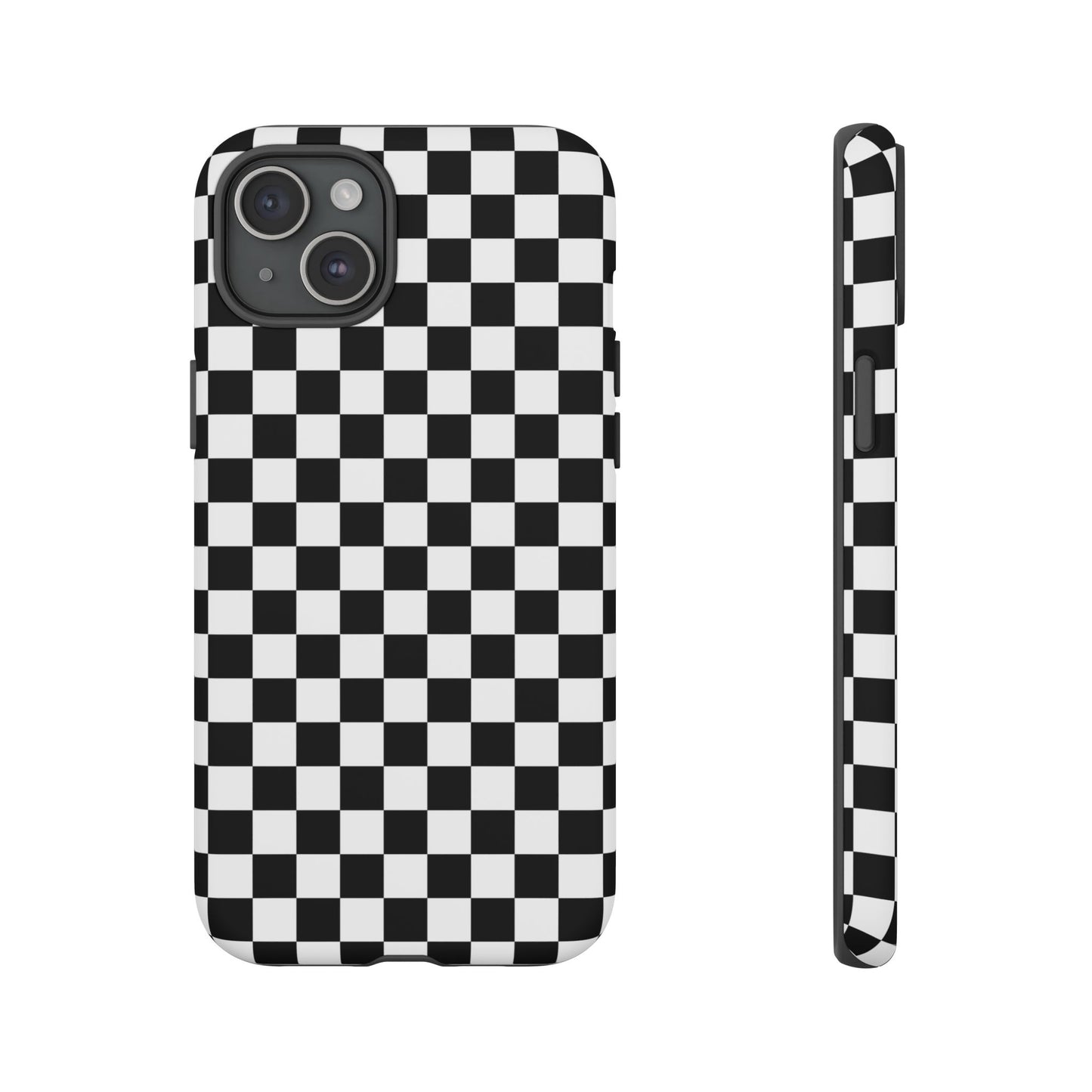 Black & White Checkered Dual Layer Phone Case