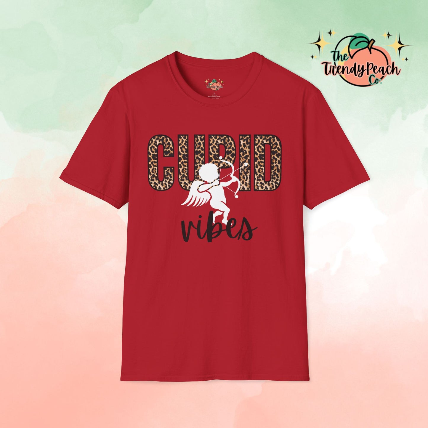 Cupid Vibes Leopard Valentines Day Graphic Tee