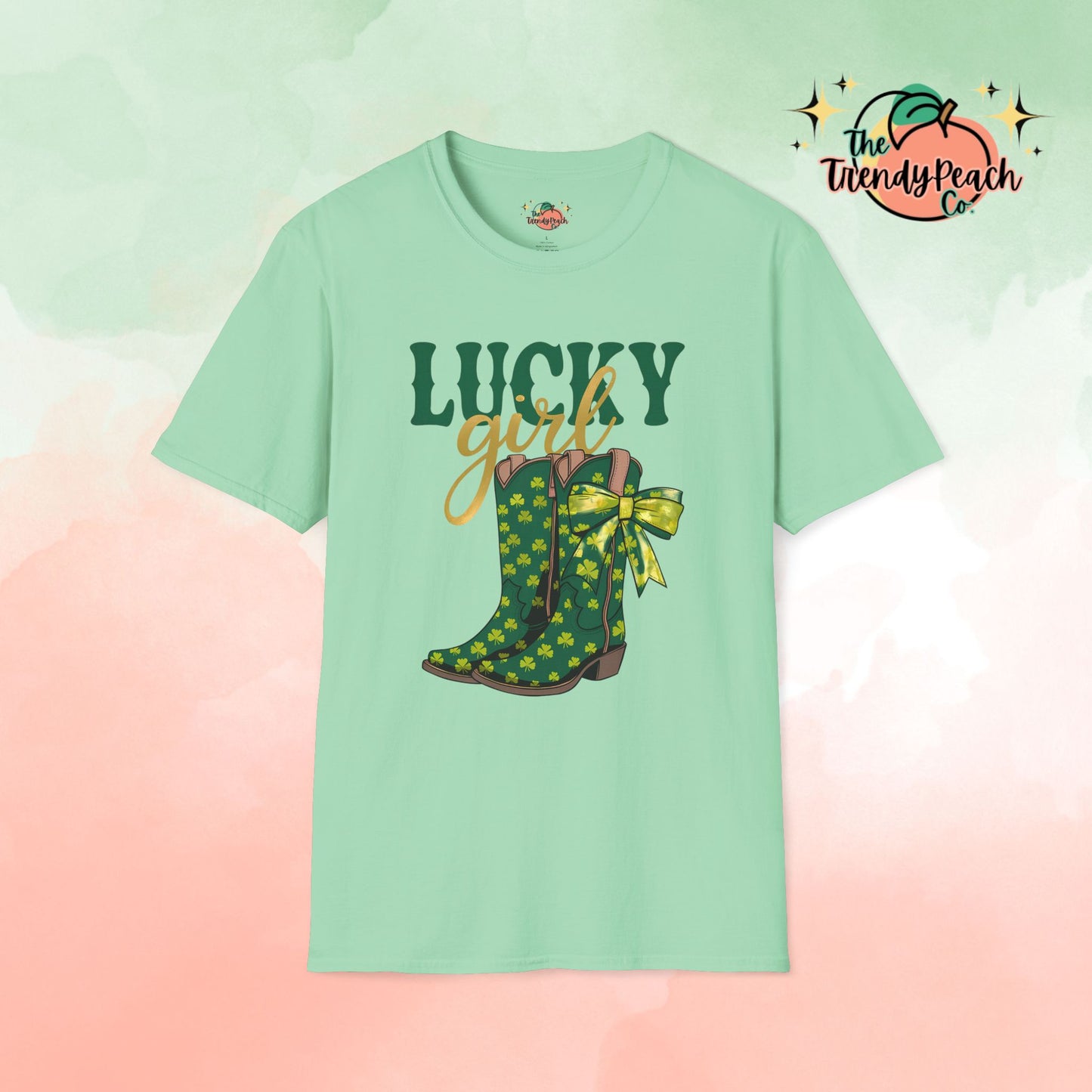 Lucky Girl Shamrock Boots St. Patrick's Day Graphic Tee