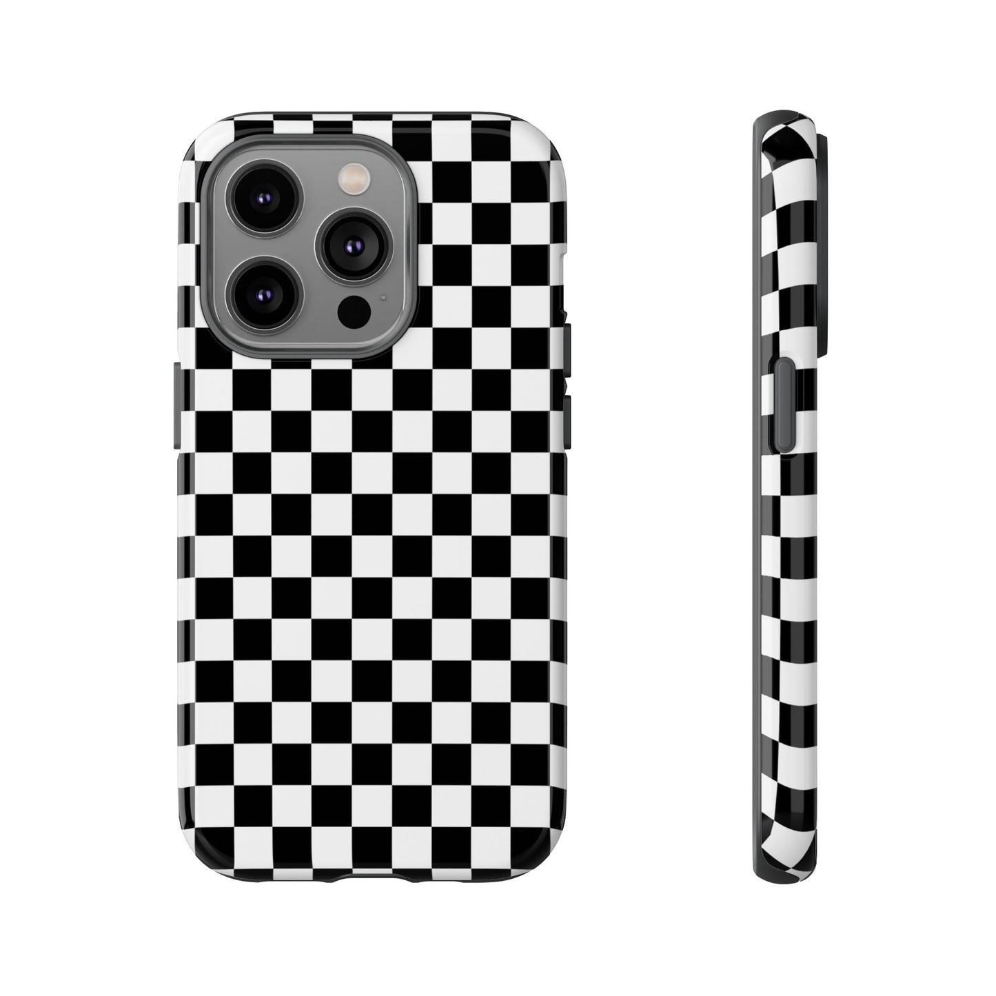 Black & White Checkered Dual Layer Phone Case