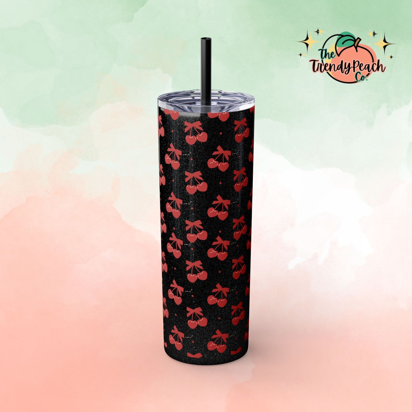 Red Cherries 20z Tumbler with Straw