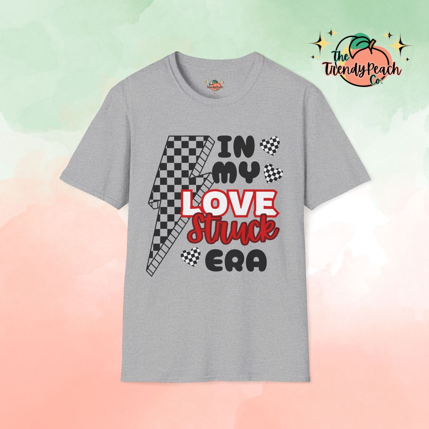 Love Struck Checkered Valentines Day Graphic Tee