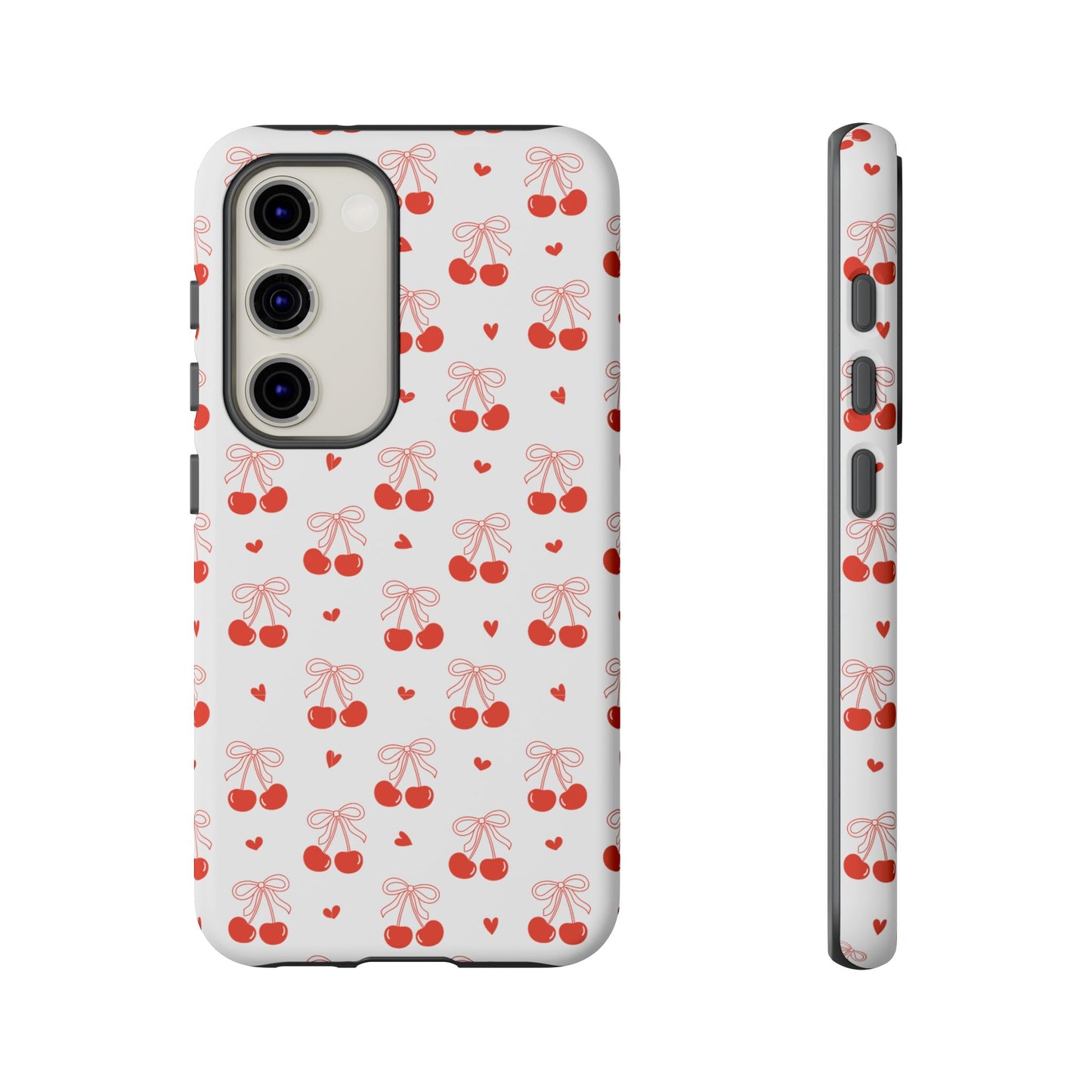 Cherry Bow & Hearts Dual Layer Phone Case