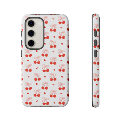 Cherry Bow & Hearts Dual Layer Phone Case