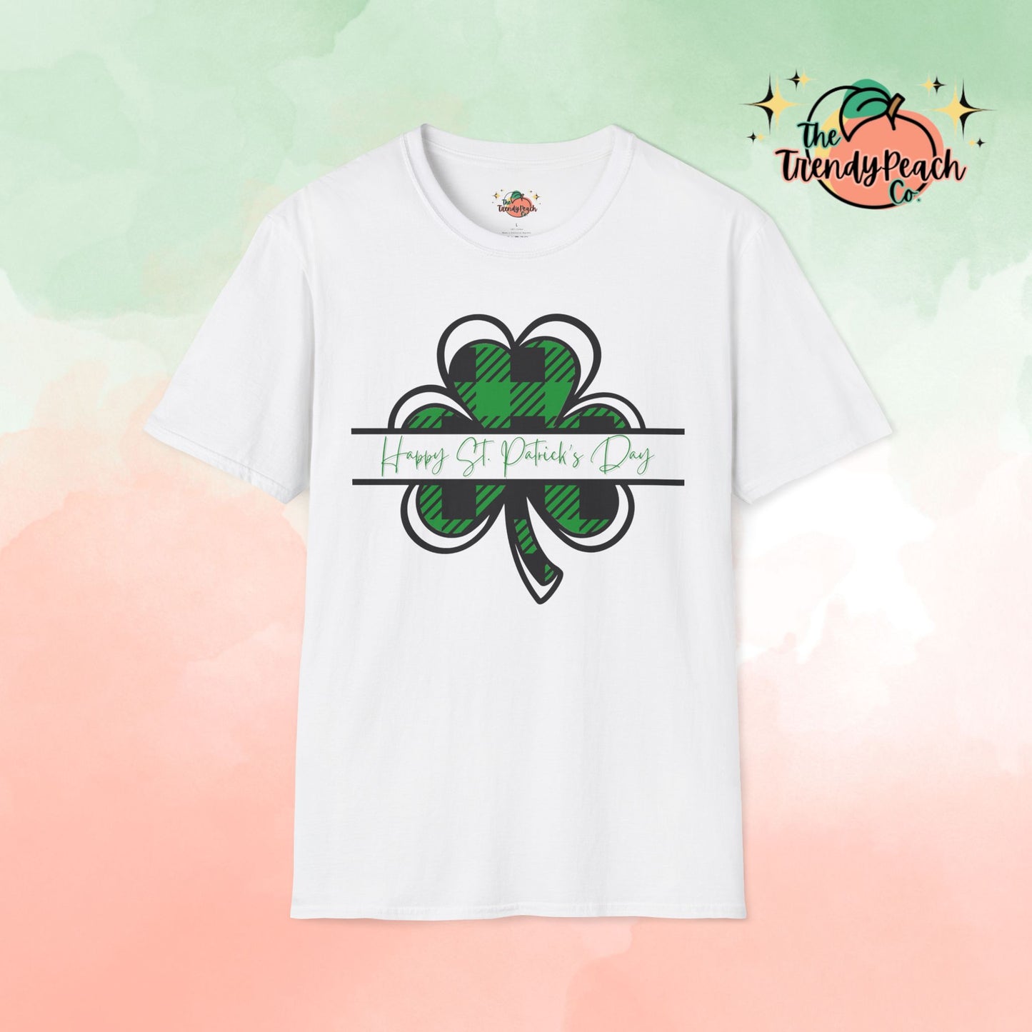 Happy St. Patrick's Day Plaid Shamrock Graphic Tee