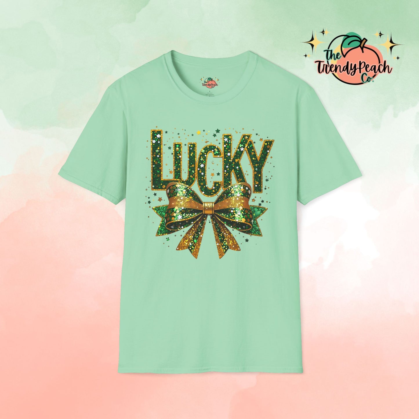 Lucky Glittery Bow St. Patrick's Day Graphic Tee