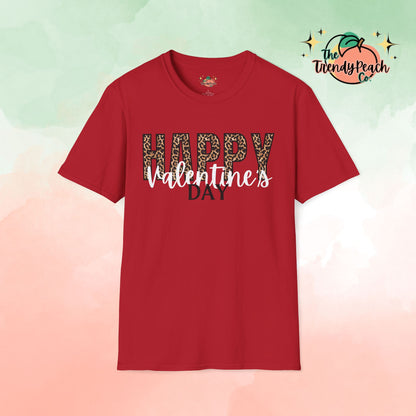 Leopard Happy Valentines Day Graphic Tee