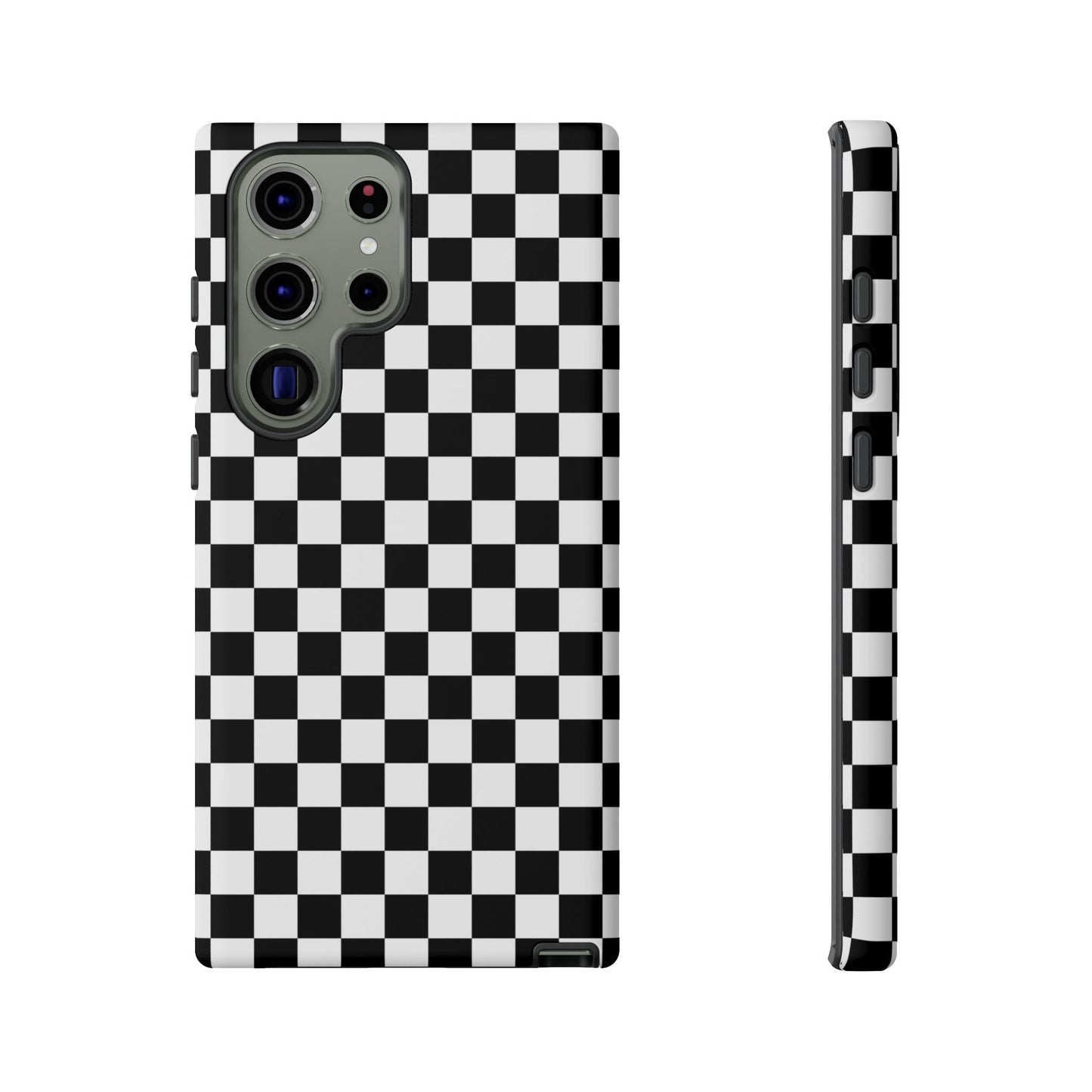 Black & White Checkered Dual Layer Phone Case