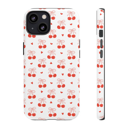 Cherry Bow & Hearts Dual Layer Phone Case