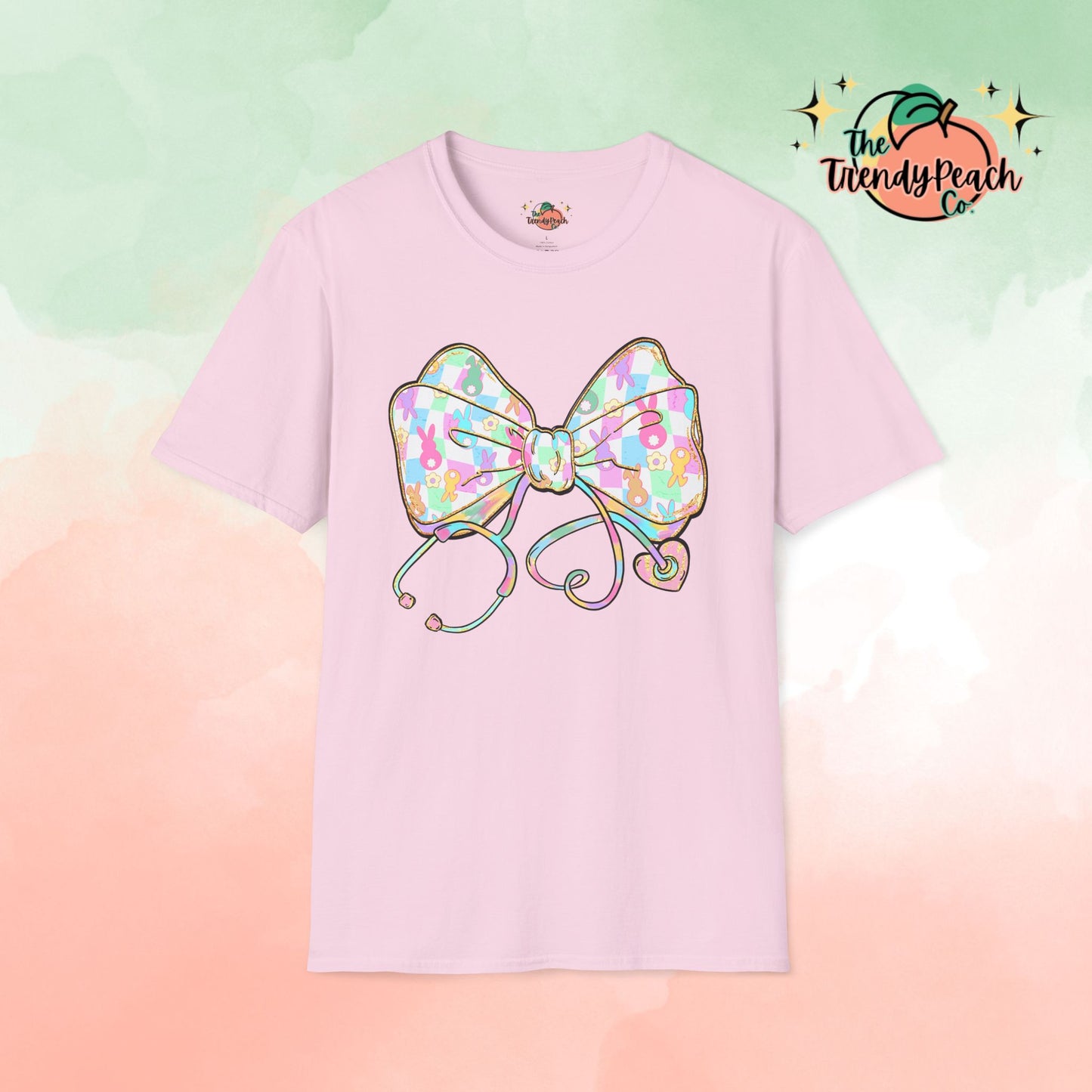 Nurse Peeps Bow- Themed Easter Graphic Tee