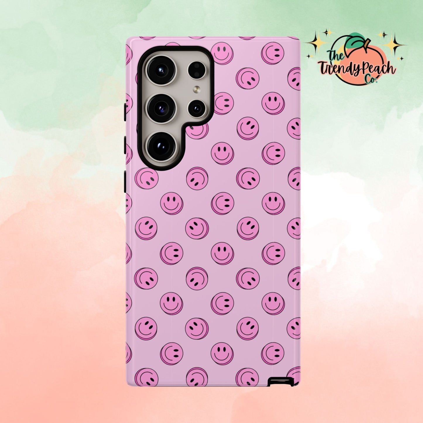 Pink Smiley Face Dual Layer Phone Case