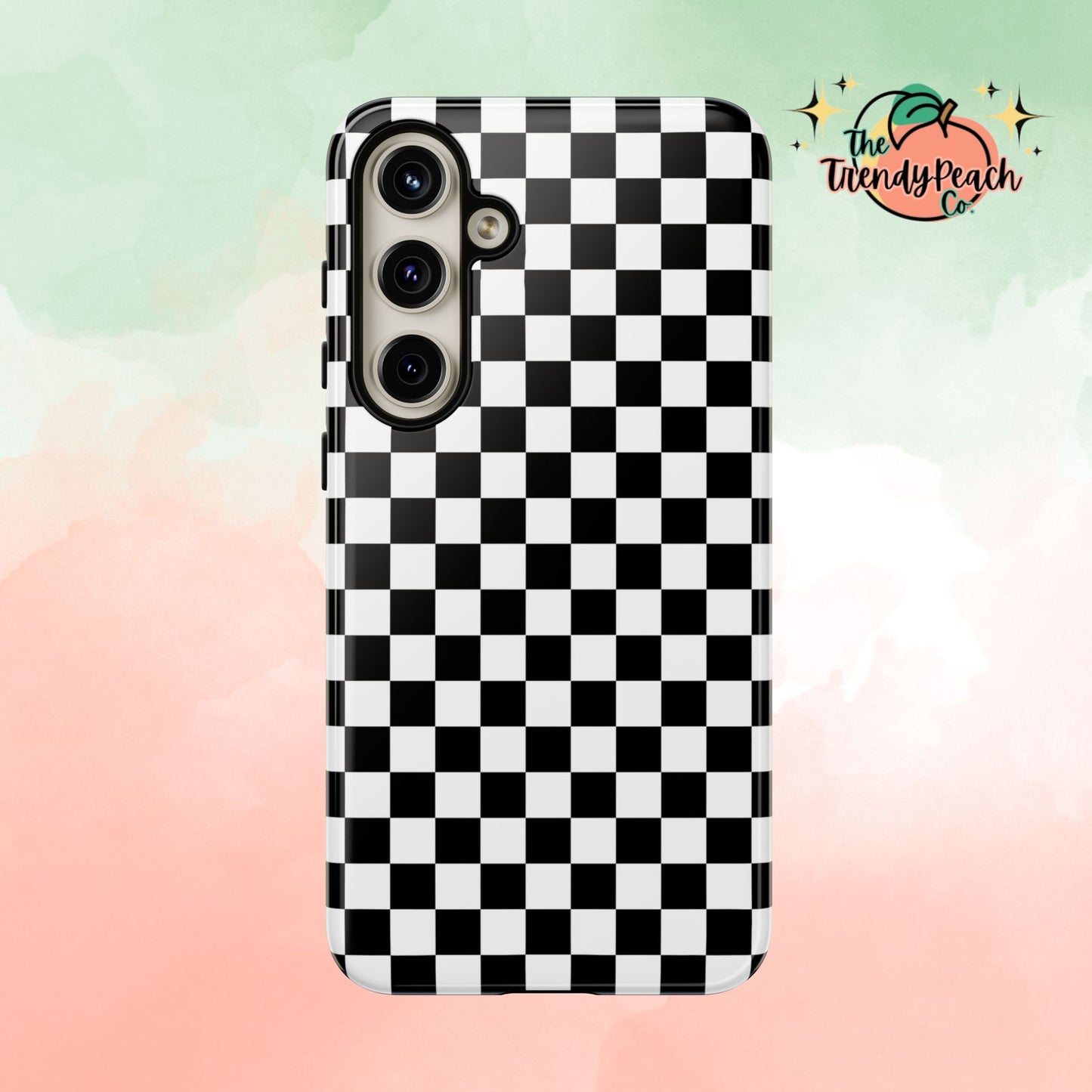 Black & White Checkered Dual Layer Phone Case