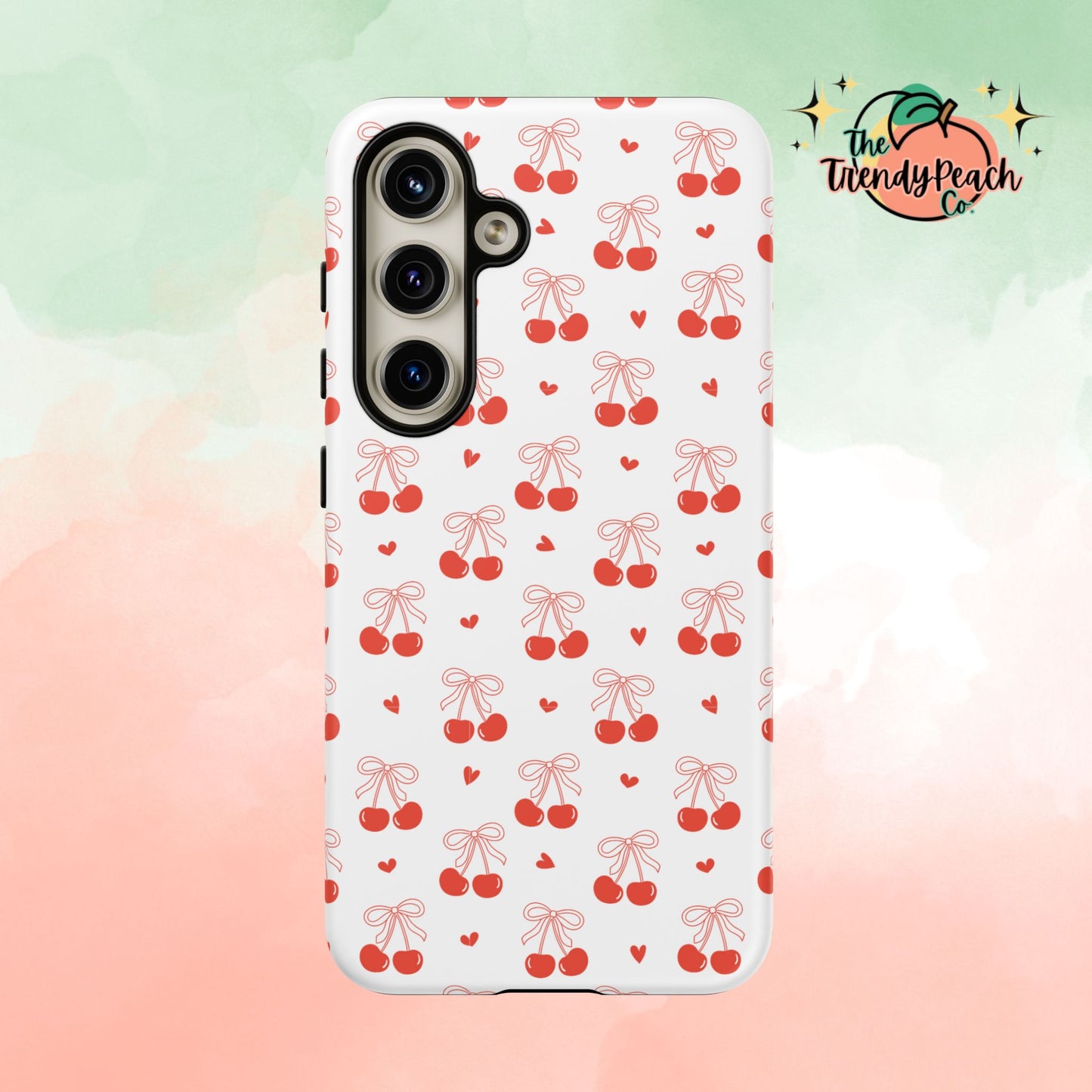 Cherry Bow & Hearts Dual Layer Phone Case