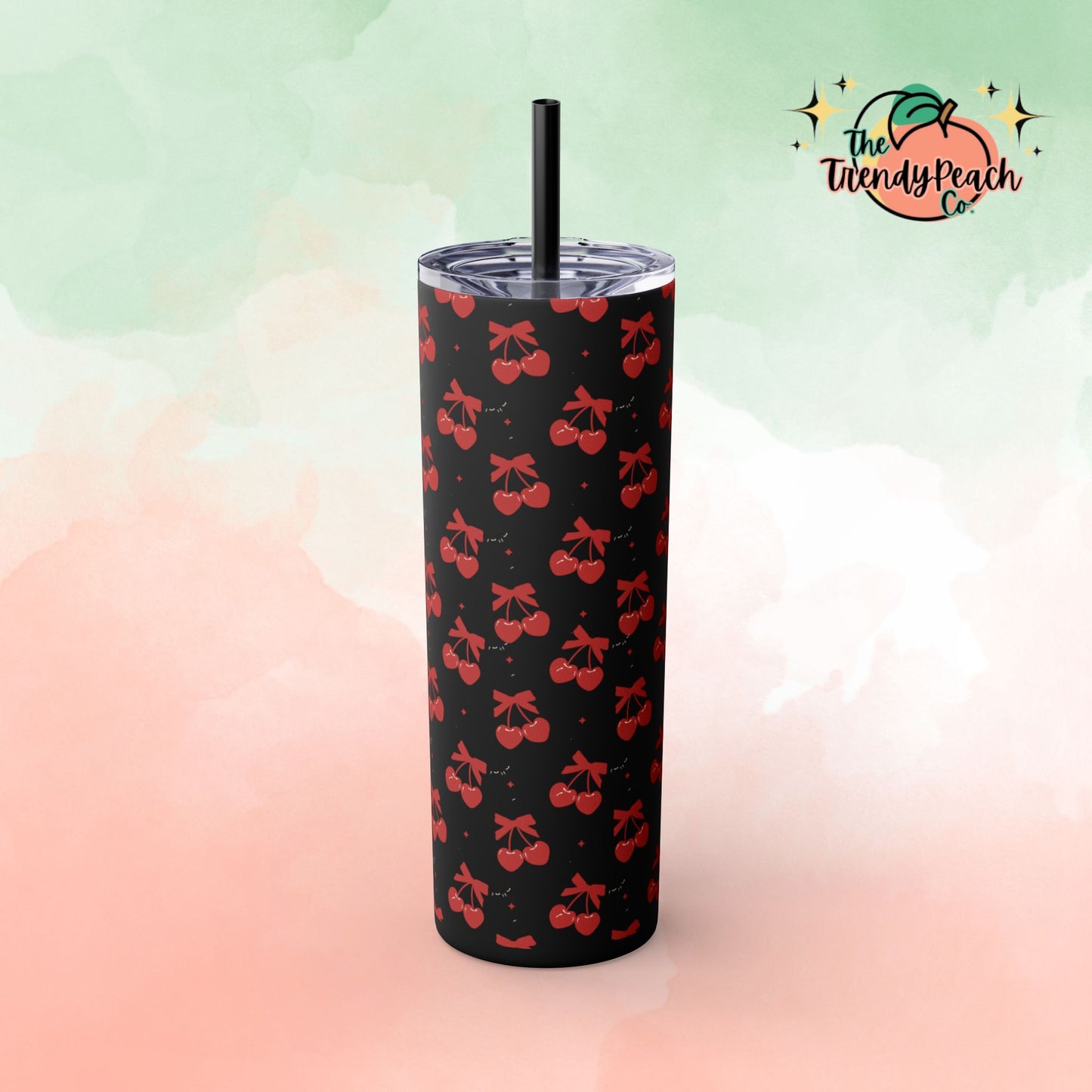 Red Cherries 20z Tumbler with Straw