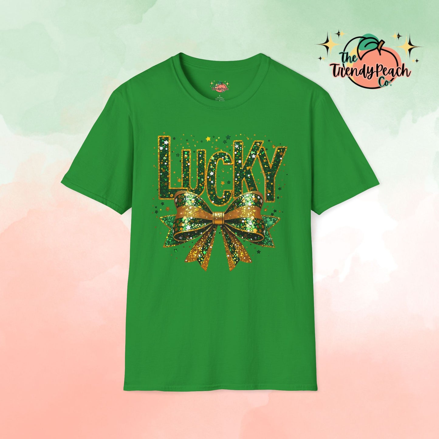 Lucky Glittery Bow St. Patrick's Day Graphic Tee