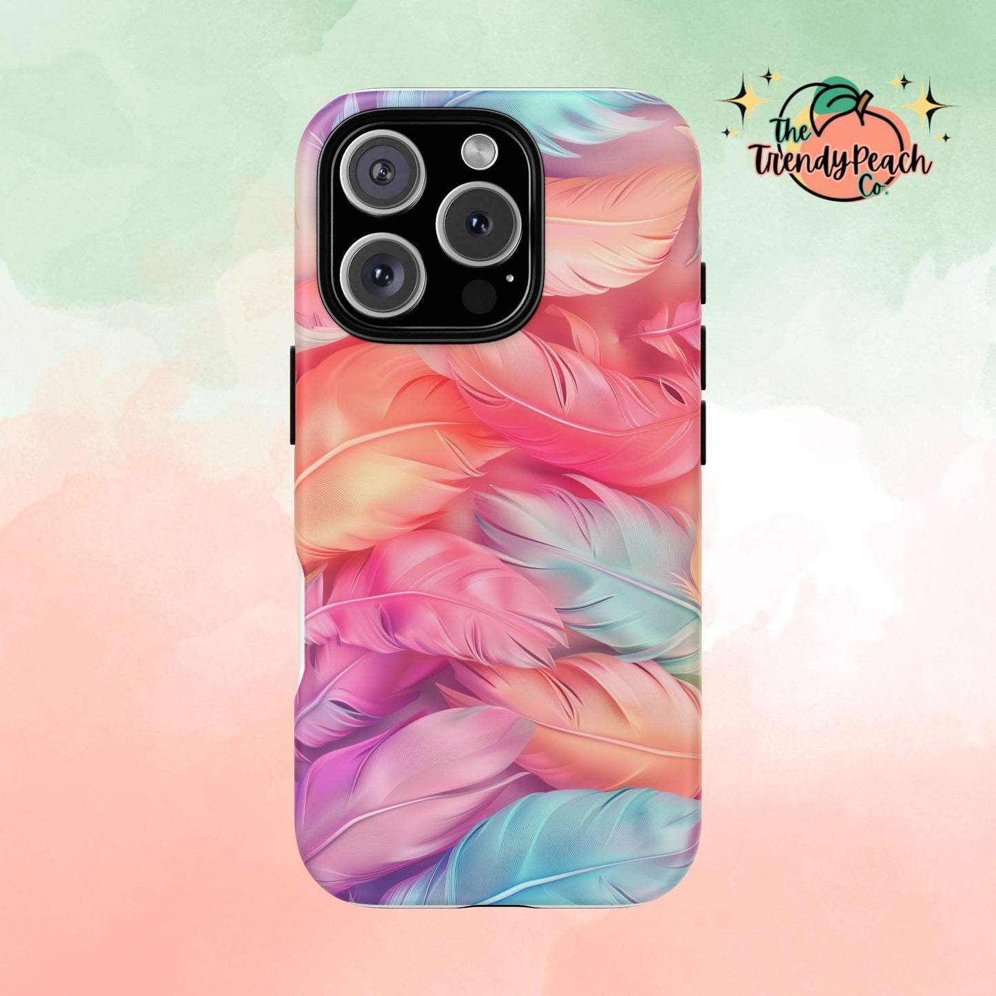 Rainbow Feather Dual Layer Phone Case